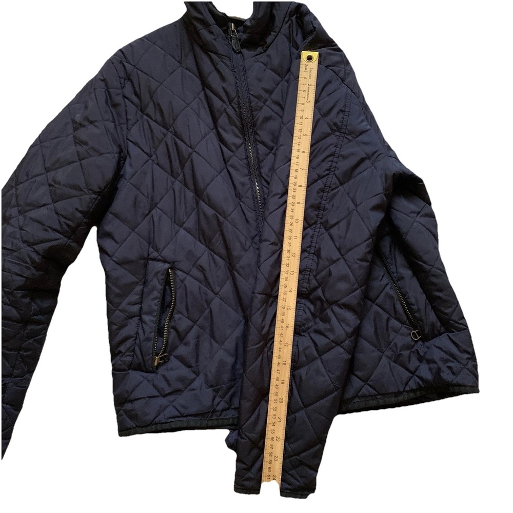 Ralph Lauren Sport Quilted Jacket Diamond Puffer Coat Women's SZ-L Navy Full Zip - Picture 15 of 16